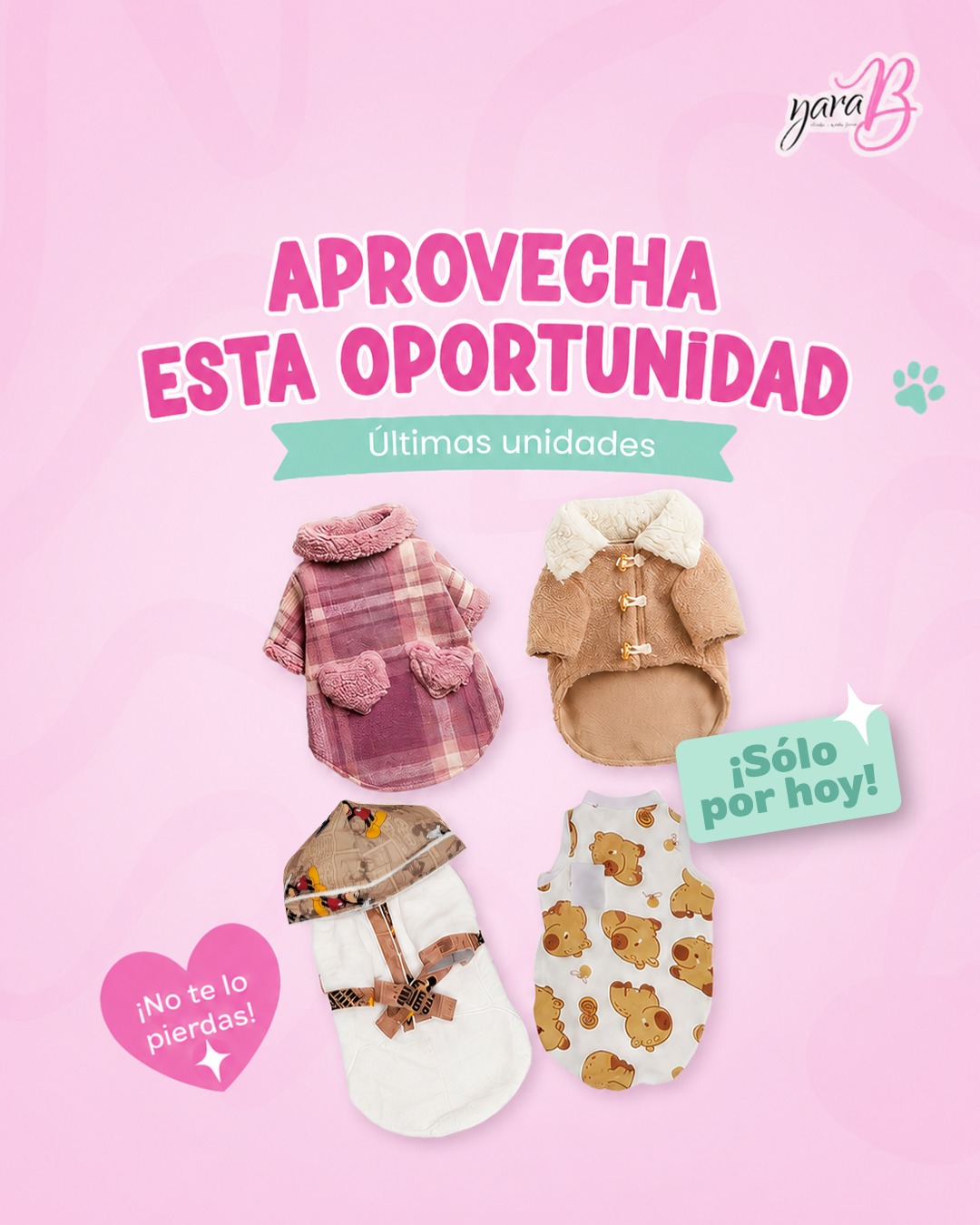 🐾✨¡Llegó el día! 🤩 Hoy podrás ver las prendas disponibles en liquida