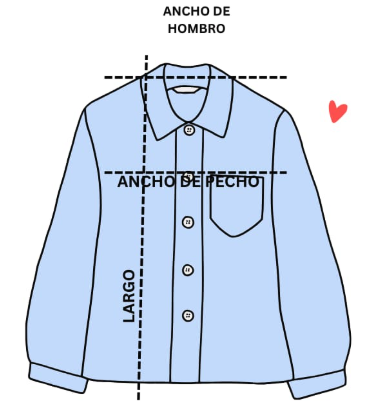 Ilustración de medidas de la blusa